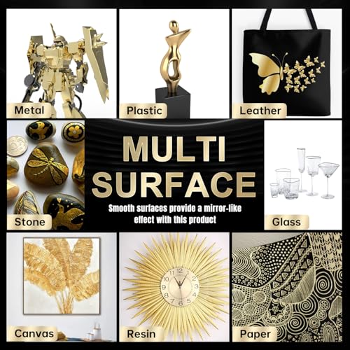 COORIART 3PK Permanent Mirror Chrome Gold Markers – Metallic Gold Paint Pens for Metal, Plastic, Fabric, Jewelry, Model Painting, Touch-Up and Repair Kit, Set of 3 Tips (0.7mm, 1mm, 3mm) - Image 5