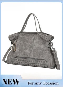 Women's Retro Tote Bag Matte Shoulder Bag Fashion Trend Large Capacity PU Portable Bag Elegant Lady Bag