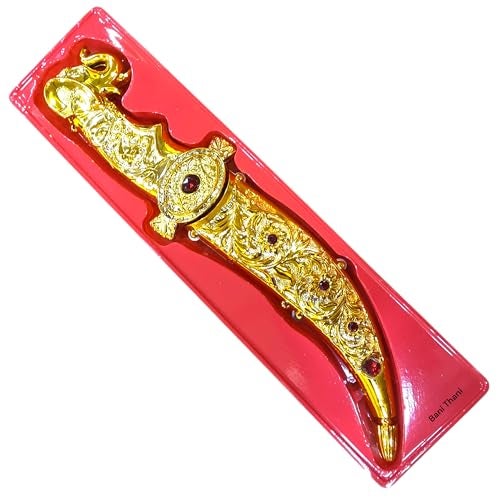 Bani Thani® Wedding Groom Fancy Katar Knife with Elegant Desgin in Rajputana Style Royal Look, Made of Fiber Plastic Body, Non Sharp Steel Blade (Size 9 inch) - Image 1