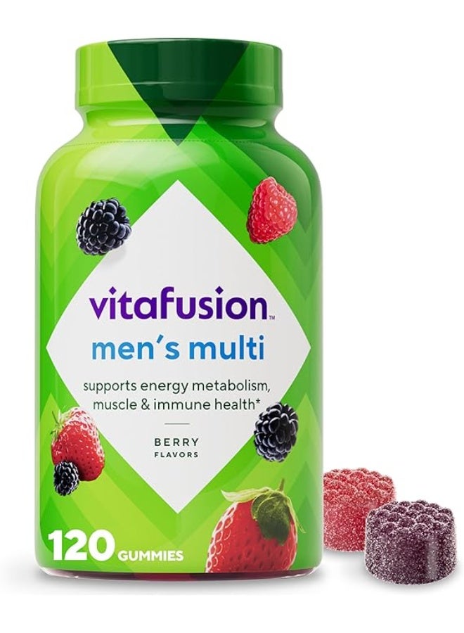 Vitafusion Adult Gummy Vitamin Supplement for Men, Berry Flavored, A, C, D, E, B6, B12, Daily, 120 Count, 60 Day Supply - Image 1