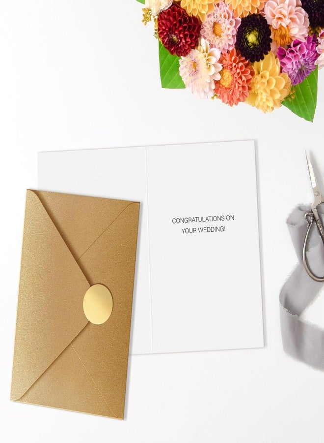 Sweetzer & Orange Wedding Greeting Card – Gold Foil Detailing Thick Stock Luxury Card – Modern Wedding with Gold Kraft Envelope & Sticker – Perfect for Weddings & Engagements - Image 3
