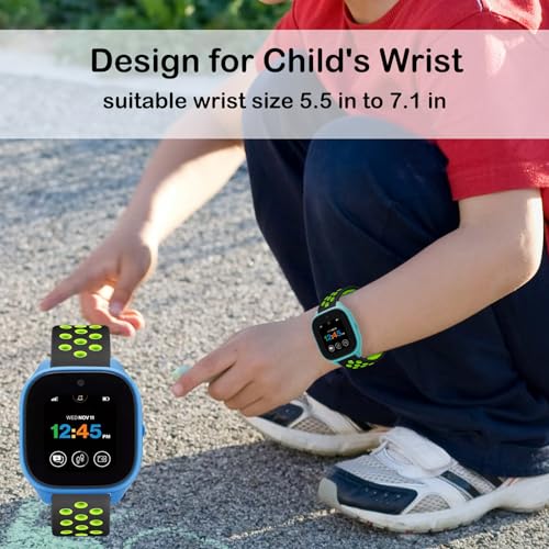 BXKM [2 Pack] Silicone Sport Bands Compatible with Gizmo Watch 3/2/1,Gabb Watch 3/2/1,SyncUP Watch Band for Kids,20mm Soft Breathable Smartwatch Band for Boys and Girls,Small Size (Black Blue & Black - Image 4