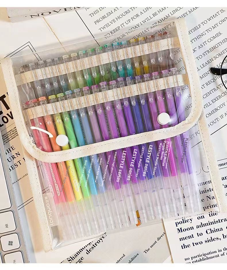 Large Capacity Pen Case Transparent Multi-LayerHand account pen storage bag 36 colors Hand account pen storage bag 36 colors