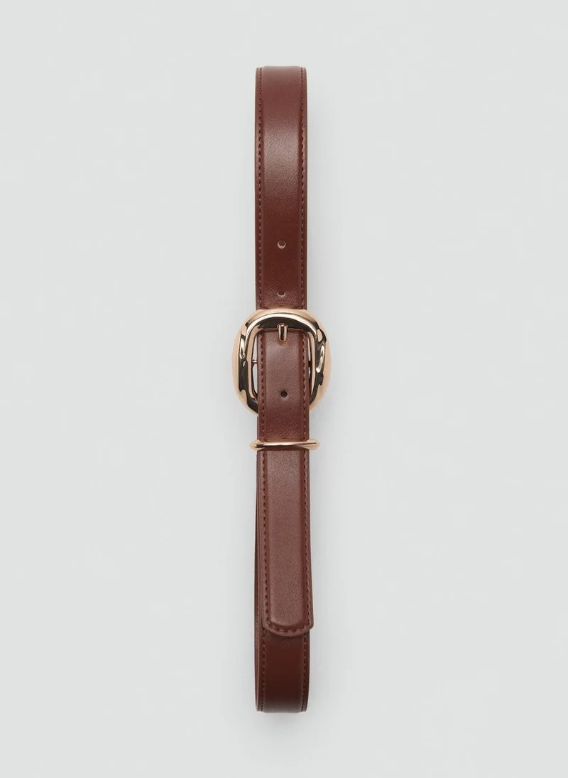 MANGO Round Buckle Allocated Hole Belt