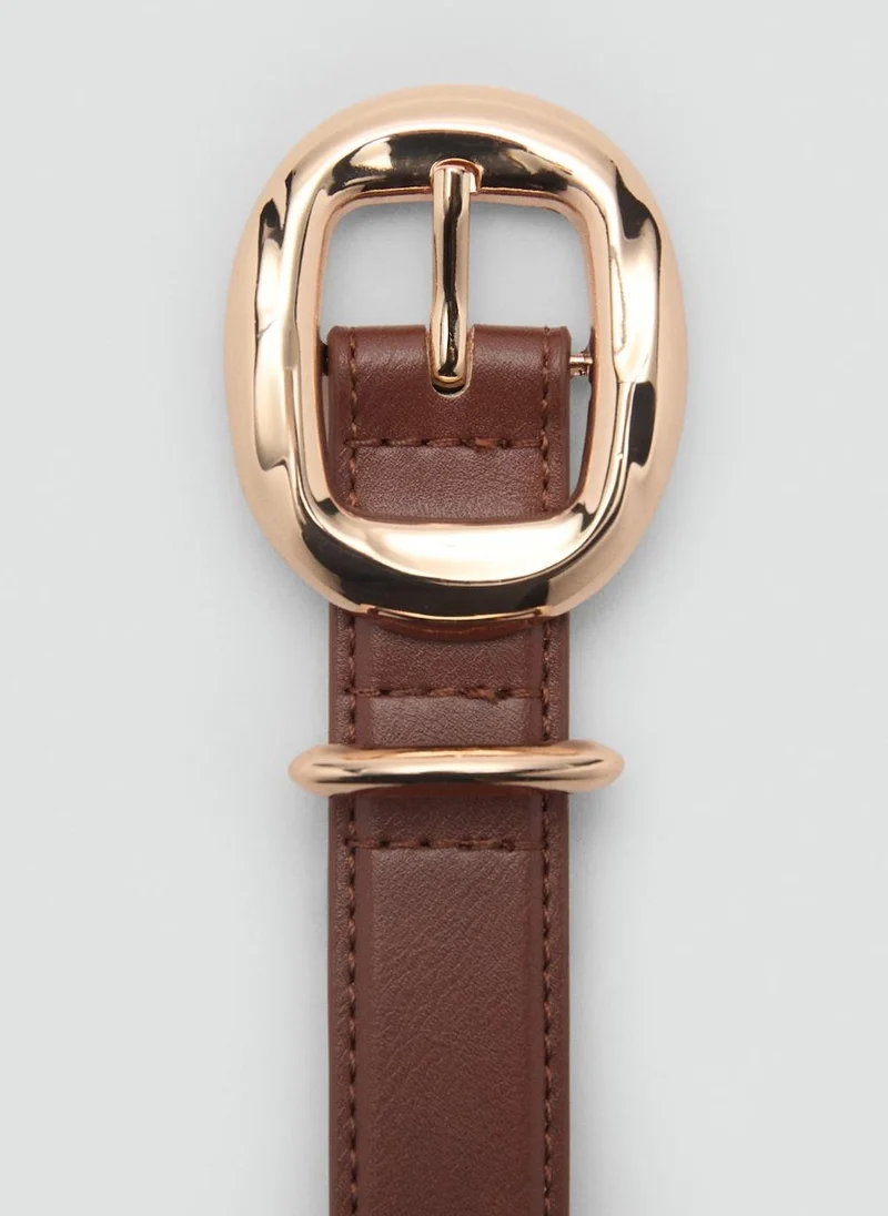 MANGO Round Buckle Allocated Hole Belt