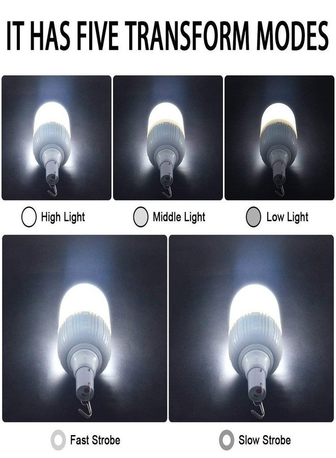 LETOUR Camping Light LETOUR Dimmable LED Light Bulb 5 Lighting Modes USB Rechargeable Hanging Lights 4800 Lumen Portable Lantern Outdoor Light Bulb for Camping/Patio/Garden/BBQ - Image 3