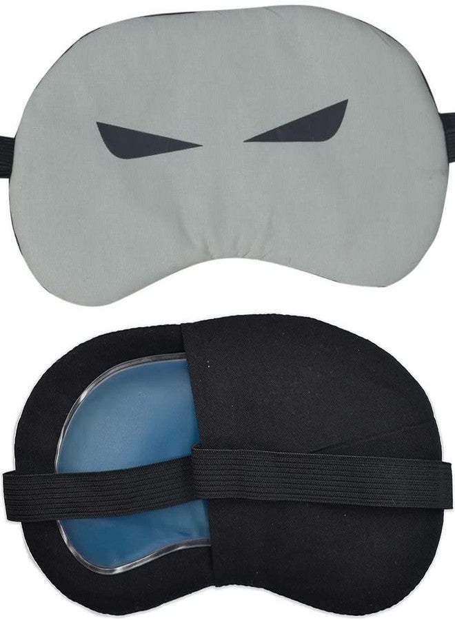 Neev Eye Mask For Sleeping Men Women With Cooling Gel For Night Deep Sleep, Dark Circles, Puffy Eye's, Dry Eyes And Eye Fatigue (Design 3, Pista) - Image 2