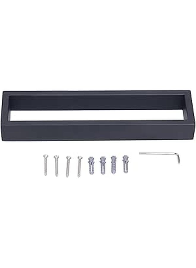 Wall Mounted Stainless Steel Towel Rack Heavy Duty Brushed Finish Matte Black 26x7x3cm - Image 1