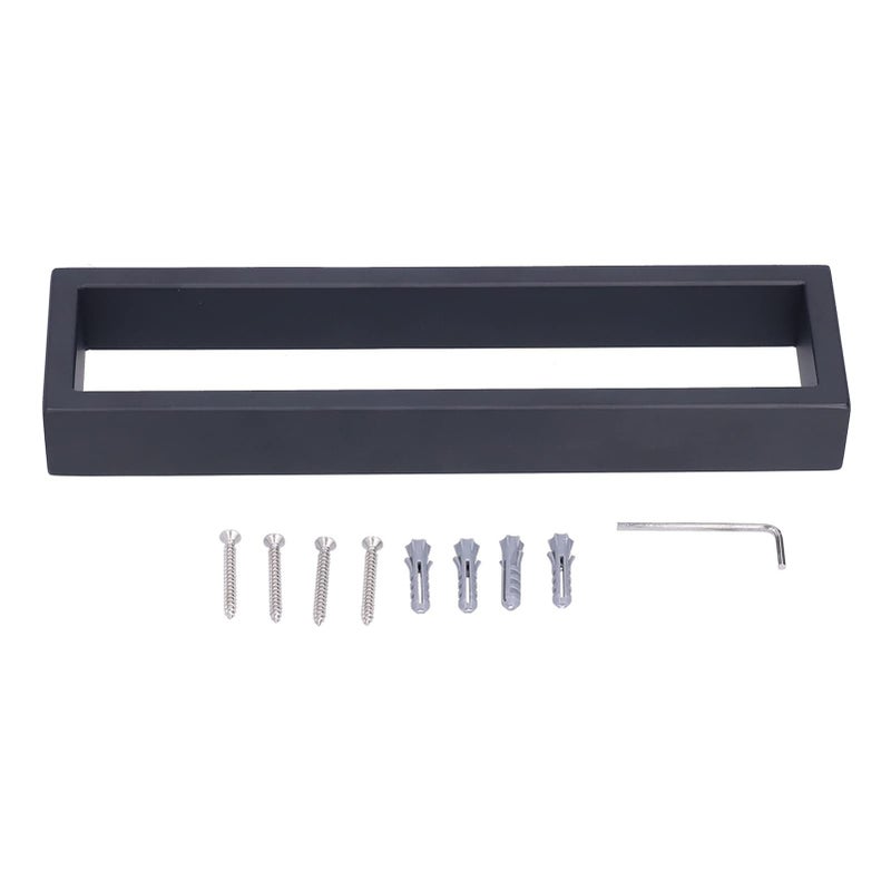 Wall Mounted Stainless Steel Towel Rack Heavy Duty Brushed Finish Matte Black 26x7x3cm - Image 2