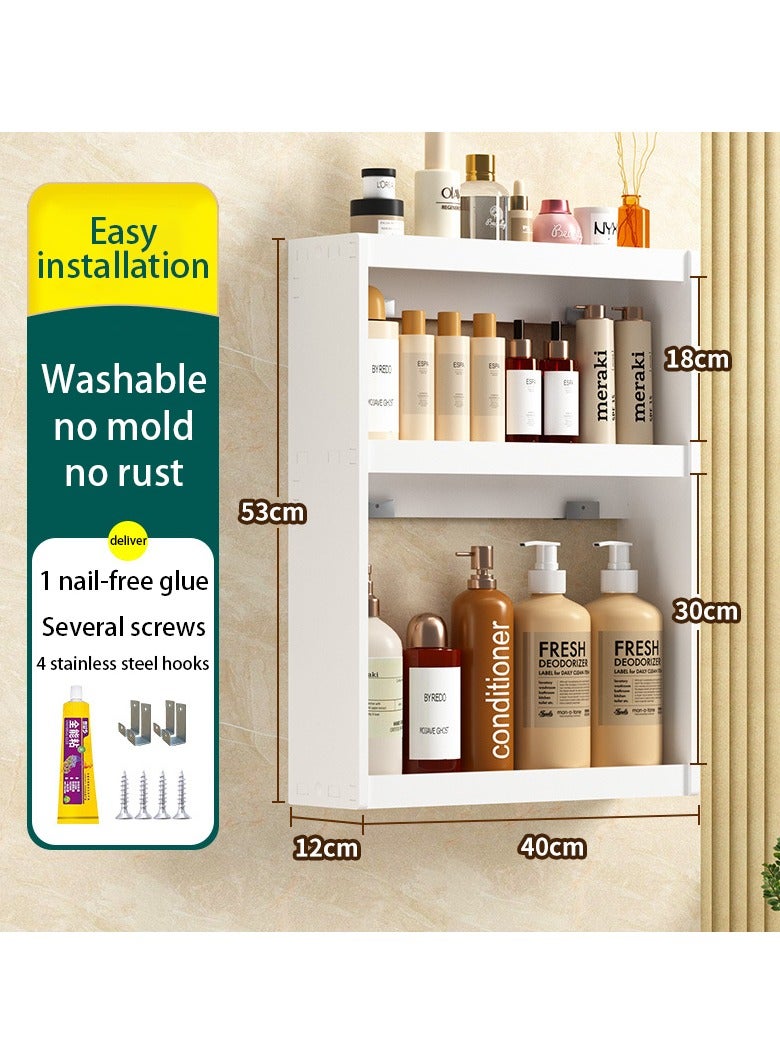 general Bathroom wall storage rack, punch-free multi-layer waterproof bathroom storage rack - Image 1