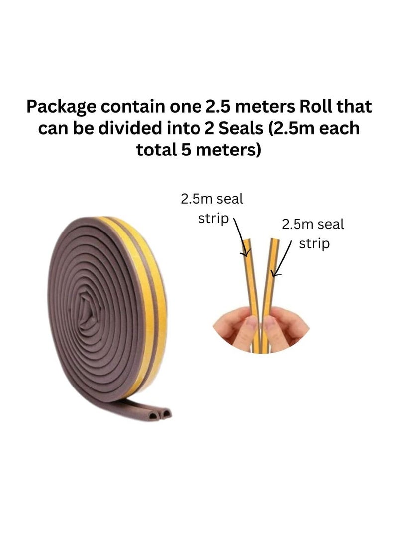 TEGRILO Weather Stripping Door Seal Strip Door Weather Stripping Door Seal Strip D Type for Doors and Windows, Exterior Door Weather Stripping Soundproofing - Image 2