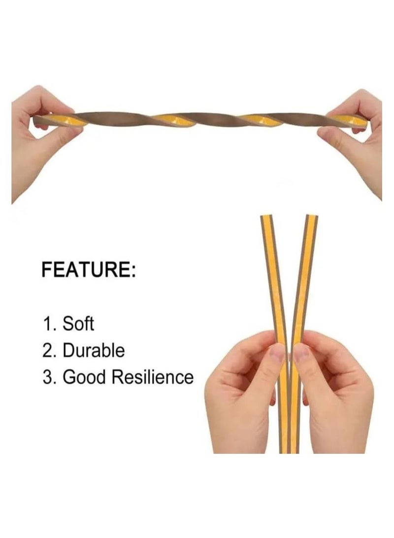 TEGRILO Weather Stripping Door Seal Strip Door Weather Stripping Door Seal Strip D Type for Doors and Windows, Exterior Door Weather Stripping Soundproofing - Image 3