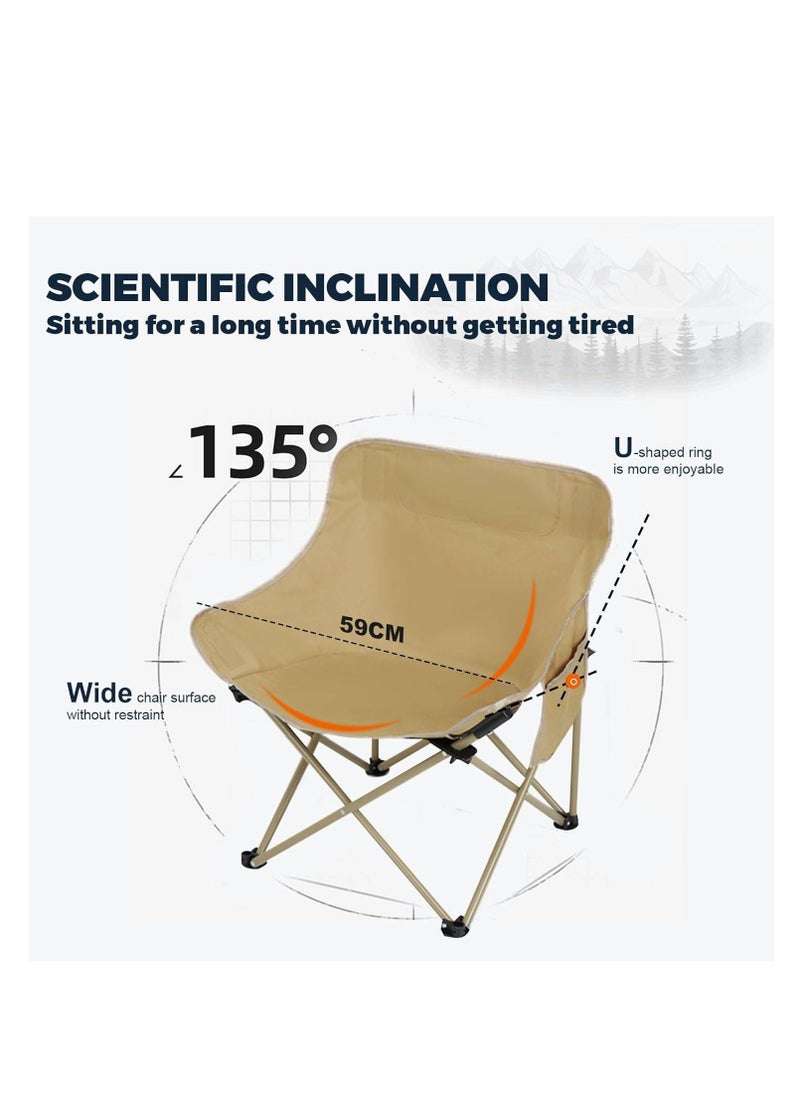 ARNOTEC - Camping Chair, Portable Folding Outdoor Lawn Chair with Side Pockets, Lightweight Beach Arm Chair, for Camping, Hiking, Fishing, Backyard, Lawn, Garden - Image 1