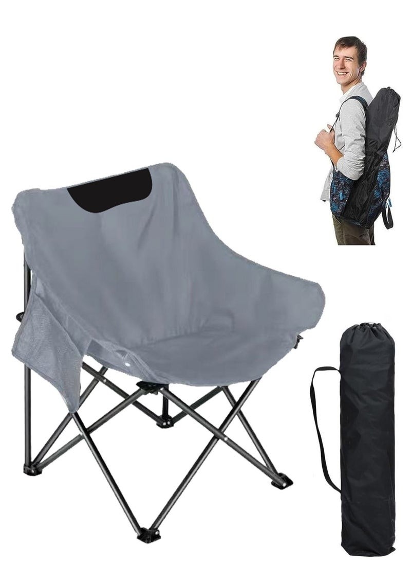 ARNOTEC - Camping Chair, Portable Folding Outdoor Lawn Chair with Side Pockets, Lightweight Beach Arm Chair, for Camping, Hiking, Fishing, Backyard, Lawn, Garden - Image 1