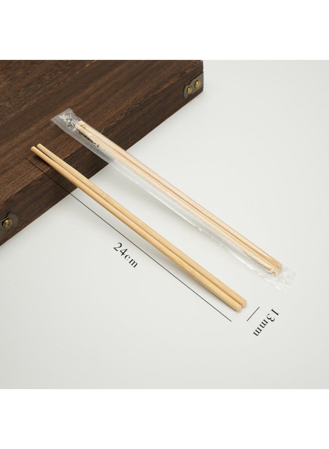 Wholesale Carbonized Bamboo Chopsticks Disposable Independent Packaging No Paint No Wax Restaurant Hotel Hot Pot Take-out Chopsticks-Specifications:5.3×6mm×24cm Carbonized Belt Section [individually Packaged]  - Image 1