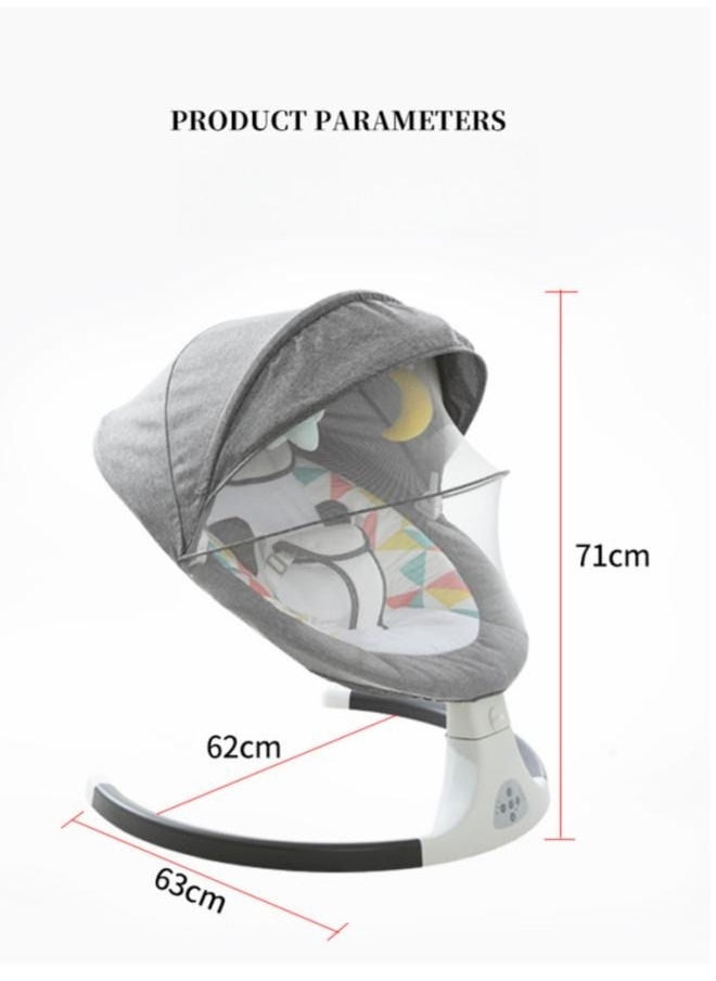 XiuWoo - Baby Durable Electric Portable Rocking Bouncer Chair With Mosquito Nets/Pillows/Hanging Toys For Children - Image 1