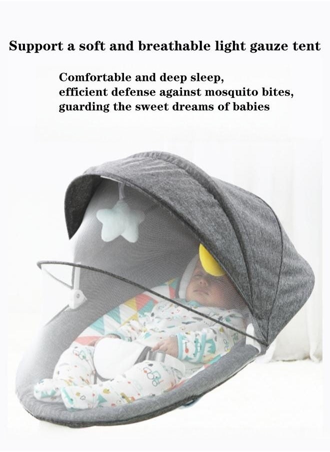 XiuWoo - Baby Durable Electric Portable Rocking Bouncer Chair With Mosquito Nets/Pillows/Hanging Toys For Children - Image 1