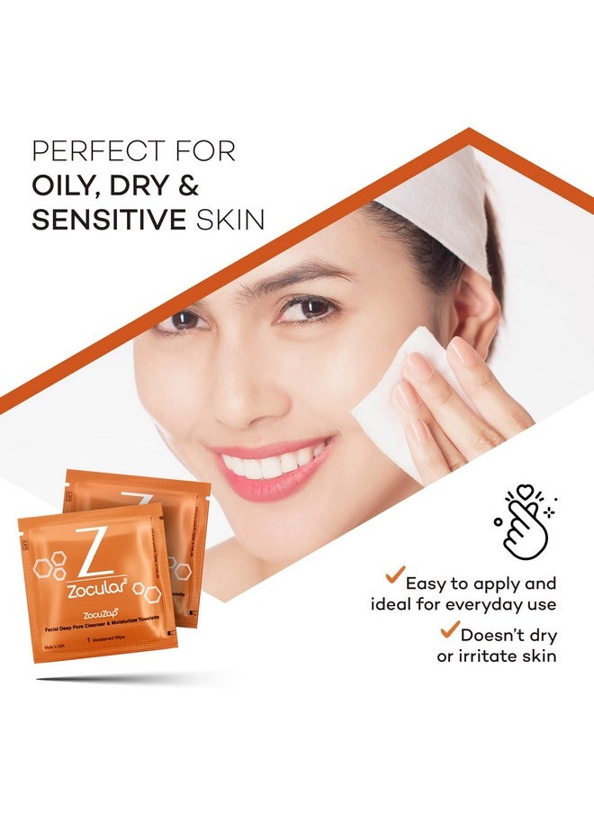 Zocular - Zocuzap Facial Wipes Moisturizing Acne Wipes For Women And Men For Breakouts Sensitive Skin And Oily Skin 30 Ct - Image 1