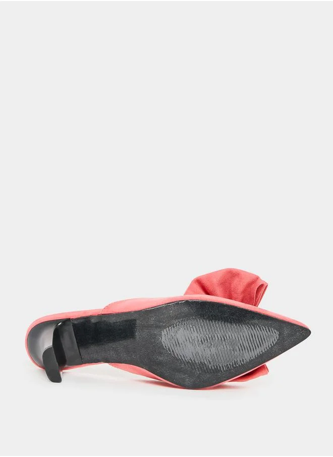 Styli Bow Decor Pointed Toe Mules