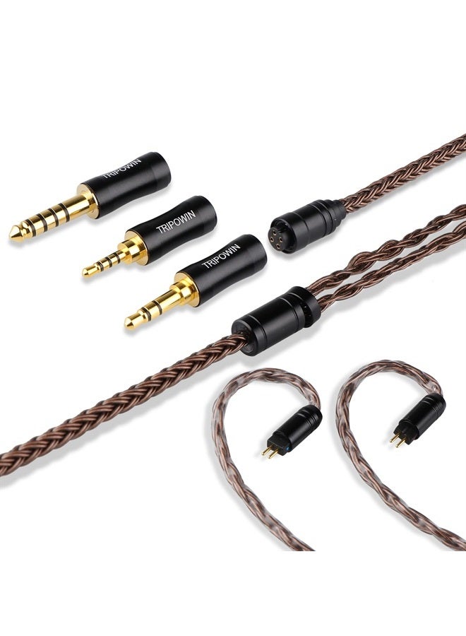 Linsoul Tripowin Amber 32AWG OFC Oxygen Free Cable HiFi IEM Cable with Interchangeable 2.5mm/3.5mm/4.4mm Plug, PVC Sleeve Replacement Cable for Audiophile (2pin, Amber) - Image 2