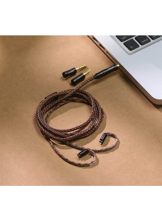 Linsoul Tripowin Amber 32AWG OFC Oxygen Free Cable HiFi IEM Cable with Interchangeable 2.5mm/3.5mm/4.4mm Plug, PVC Sleeve Replacement Cable for Audiophile (2pin, Amber) - Image 4