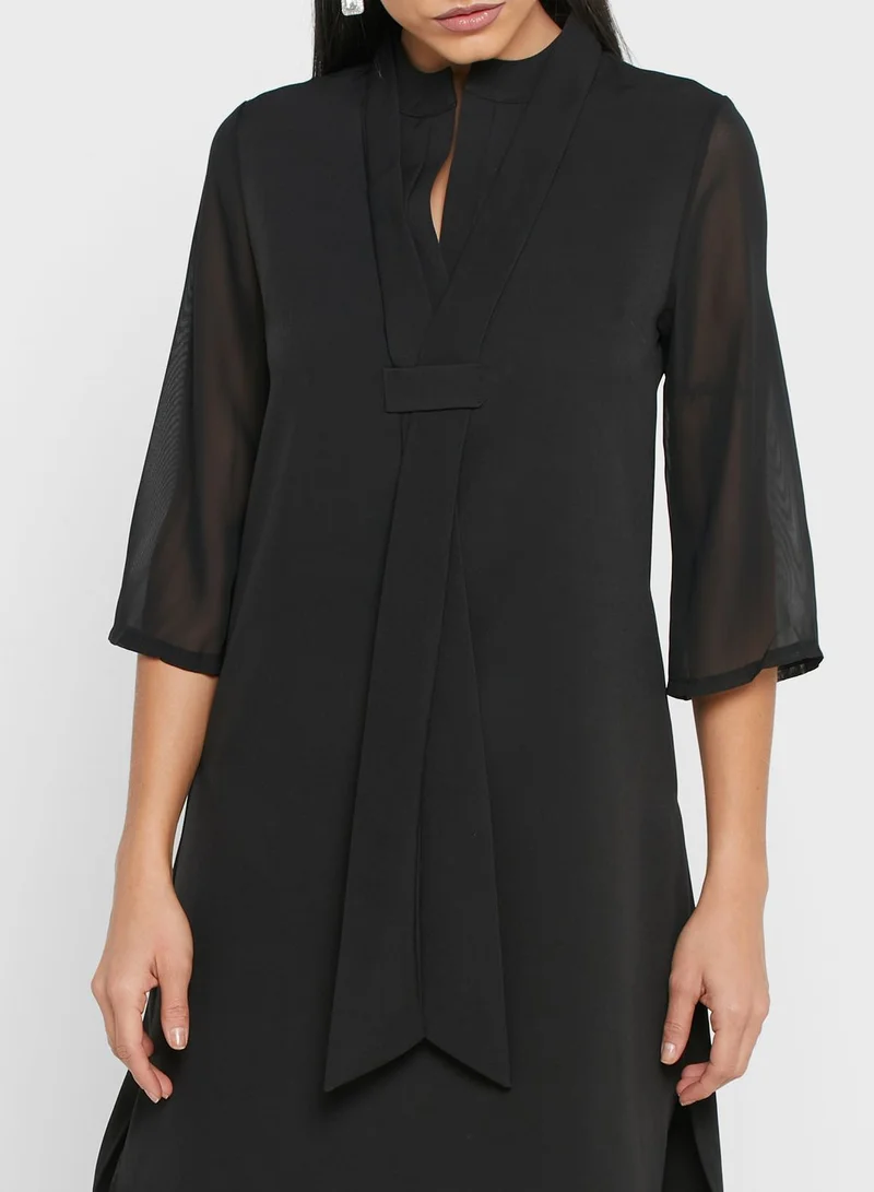ELLA Neck Tie Detail Shift Dress