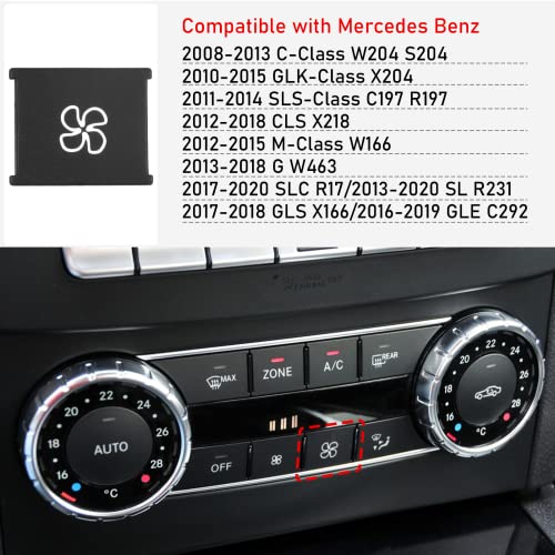 Jaronx Compatible with Mercedes Benz AC Button Replacement, Climate Control AC Fan Speed Button Cover for C W204, GLK X204, ML W166, G Class, GLE,SLS,CLS,SLC,SL (Fan Speed-7) - Image 3