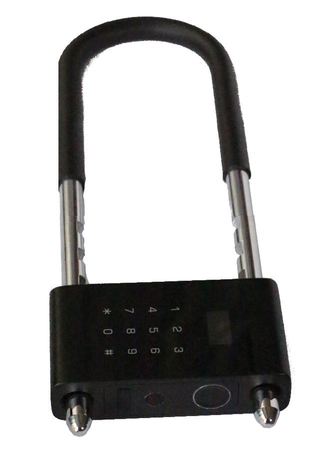 Liwal Lock Mini Small Version Smart, Digital, Electronic Portable OLED Screen Anti-Theft U Shape Waterproof Biometric Fingerprint Password RFID Card Mechanical Key App Bluetooth Door Lock, Bike Lock, Shop