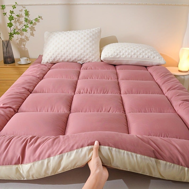 1pc Luxury Mattress Topper, Instant Warmth for Winter Cold Protection, Ultra-Soft, Comfortable, and ened Thermal Pad with Four-Corner Straps, Three-Dimensional Quilted Mattress Protector. Skin-Friendly, Breathable, and Fluffy, the Top Choice - Image 1