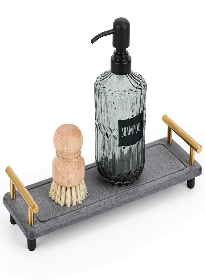 Segbeauty 12x4 Instant Dry Sink Caddy, Water Absorbing Stone Drying Tray for Kitchen Counter, Quick Dry Diatomaceous Tray Countertop Organizer Rack Soap Holder Bathroom Tray for Soap Dispenser Bottle - Image 1