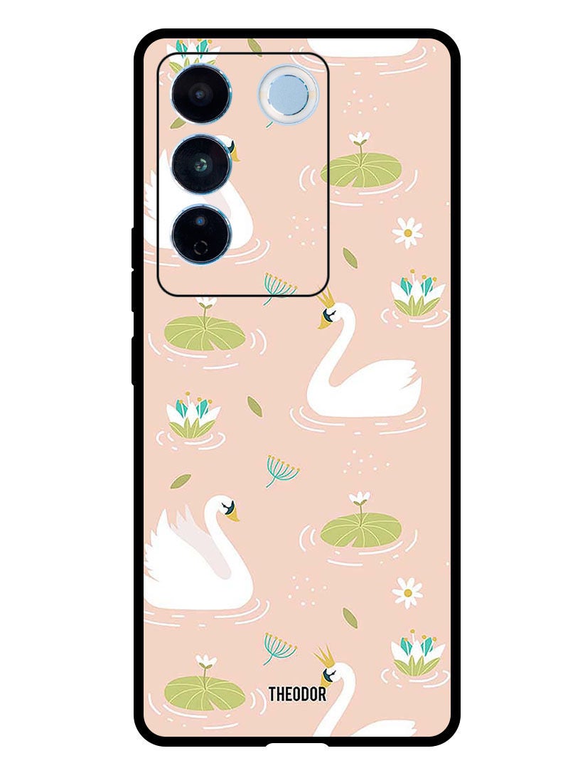 Theodor غطاء واقي مضاد للخدش ومقاوم للصدمات لجهاز Vivo V27 Swans - Image 1