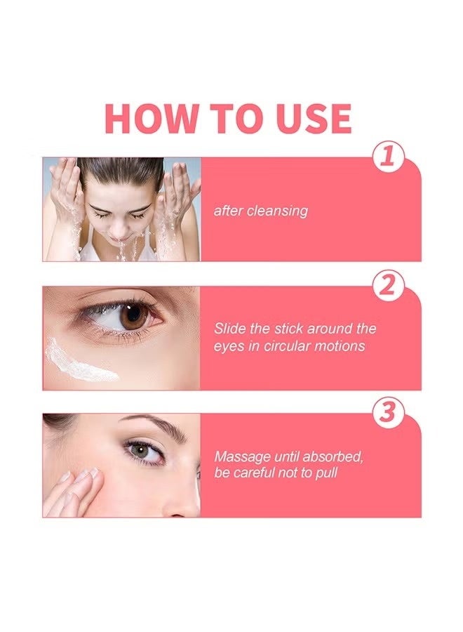 EELHOE Retinol Eye Stick With Collagen And Hyaluronic Acid For Dark Circle Puffiness Eye Bags And Fine Lines Retinol Eye Cream Eye Brightener Stick Under Eye Cream For Anti Aging Improve Eye Skin 3G - Image 5