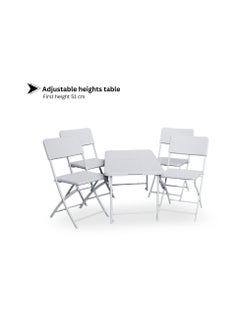 SunBoat Commerce 5 Pcs Portable Folding Furniture set 120cm Briefcase Table With 4 Folding Chairs HDPE Wicker Rattan Series  - Image 2