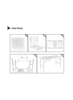 SunBoat Commerce 5 Pcs Portable Folding Furniture set 120cm Briefcase Table With 4 Folding Chairs HDPE Wicker Rattan Series  - Image 5
