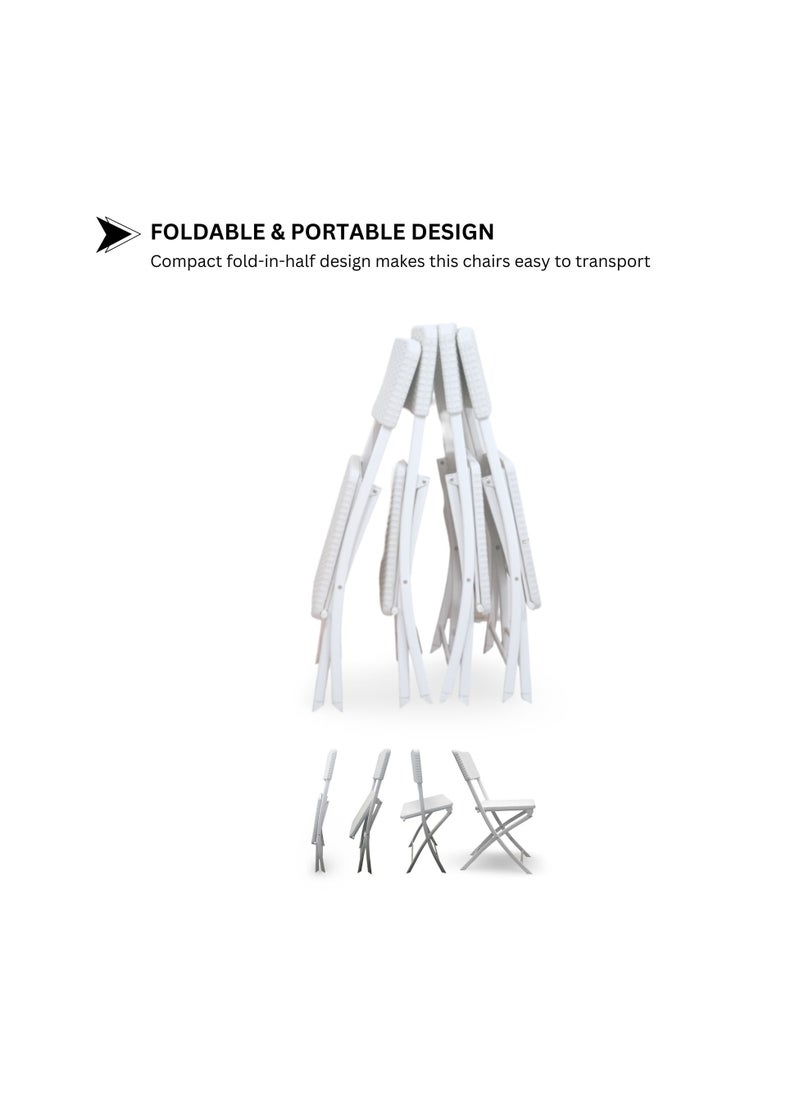 SunBoat Commerce - 5 Pcs Portable Folding Furniture set 120cm Briefcase Table With 4 Folding Chairs HDPE Wicker Rattan Series - Image 1