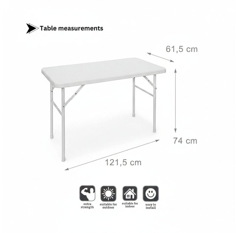 SunBoat Commerce 5-Piece Portable Folding Dining Set: Suitcase Table with 4 Chairs, Rattan-Style HDPE Plastic for Camping & Garden - Image 5