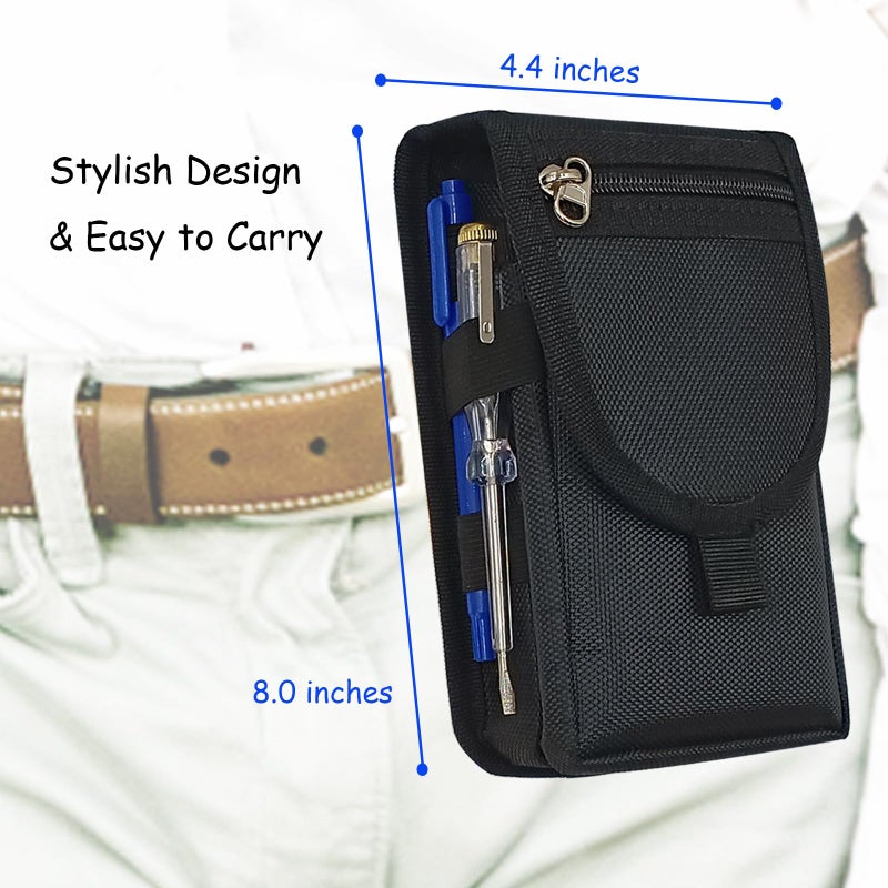 FAUDRECRO Belt Tool Pouch,Tactical Utility Pouch, Heavy-Duty Nylon EDC Multitool Organizer,Cell Phone Holder, Multi-Pockets Tool Holster Sheath Bag for Electricians Handymen Work Maintenance Dailylife Hiking - Image 4