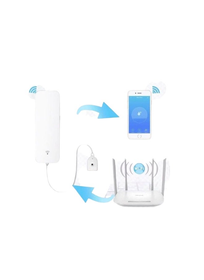 Smart Water Leak Detector ZigBee, Battery Powered, Tuya App Compatible, Remote Alerts For Home Monitoring - White