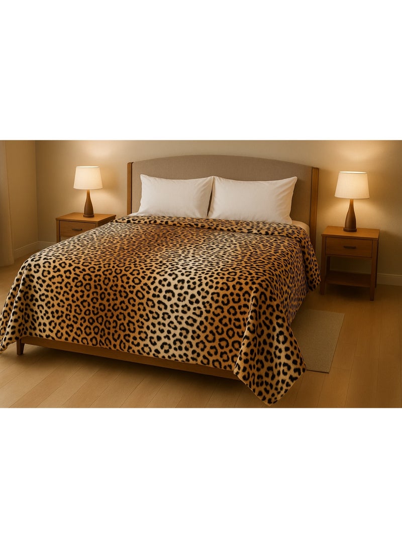 غطاء سرير شتوي دافئ من الألياف الدقيقة، يتميز بدرجة تدفئة عالية، وفرو ناعم، وفاخر، وخفيف الوزن، ومريح ودافئ، ومناسب للأريكة والسرير (مقاس كبير 210*200). - Image 1