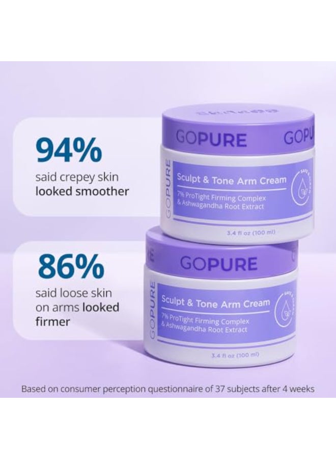 goPure Sculpt Tone Arm Cream Firming And Tightening Cream For The Arms Smooths The Look Of Wrinkles Deeply Hydrates Firms The Look Of Crepey Texture On The Arms - Image 3