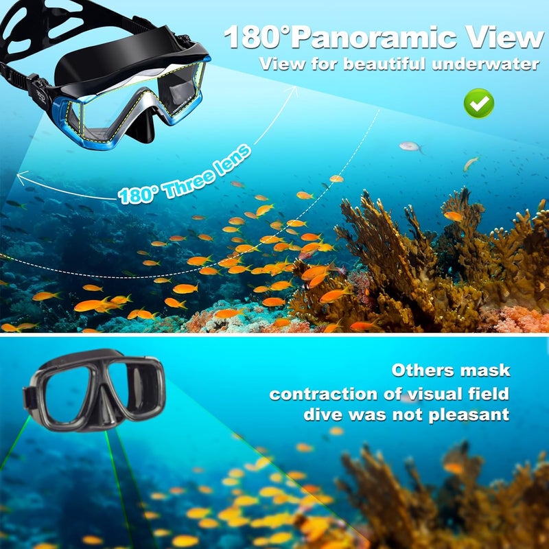 EXP VISION Schnorchelset Schnorchelausrstung fr Erwachsene, Professionelle Anti-Beschlag-Schnorchelmaske, Trockenschnorchel Tauchmaske fr Freitauchen,Schnorcheln,Schwimmen - Image 3