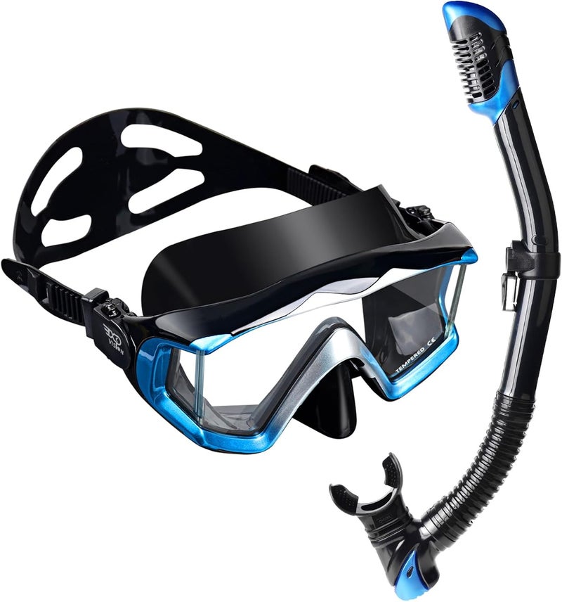 EXP VISION Schnorchelset Schnorchelausrstung fr Erwachsene, Professionelle Anti-Beschlag-Schnorchelmaske, Trockenschnorchel Tauchmaske fr Freitauchen,Schnorcheln,Schwimmen - Image 1