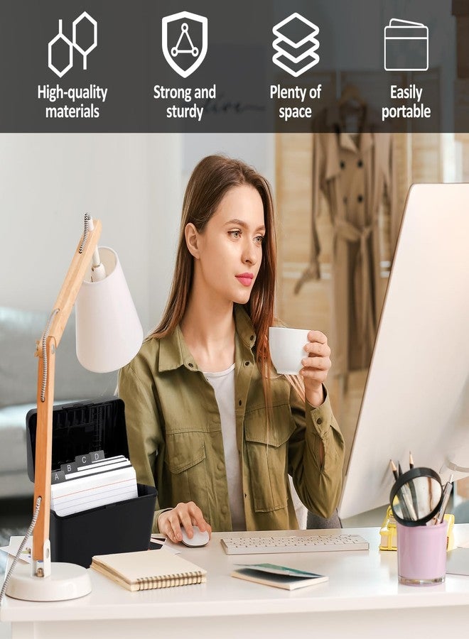 Abizarch Index Card Holder Set 3x5inch Card Organizer Plastic Index Card Organizer Box with 30 Dividers 200 Sticky Notes Multifunctional Recipe Card Box Note Card Case for Home Office Flashcard - Image 3