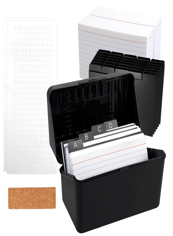 Abizarch Index Card Holder Set 3x5inch Card Organizer Plastic Index Card Organizer Box with 30 Dividers 200 Sticky Notes Multifunctional Recipe Card Box Note Card Case for Home Office Flashcard - Image 1