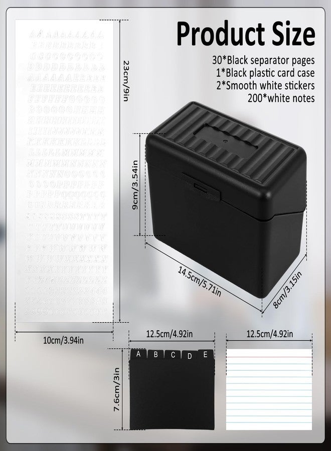 Abizarch Index Card Holder Set 3x5inch Card Organizer Plastic Index Card Organizer Box with 30 Dividers 200 Sticky Notes Multifunctional Recipe Card Box Note Card Case for Home Office Flashcard - Image 5