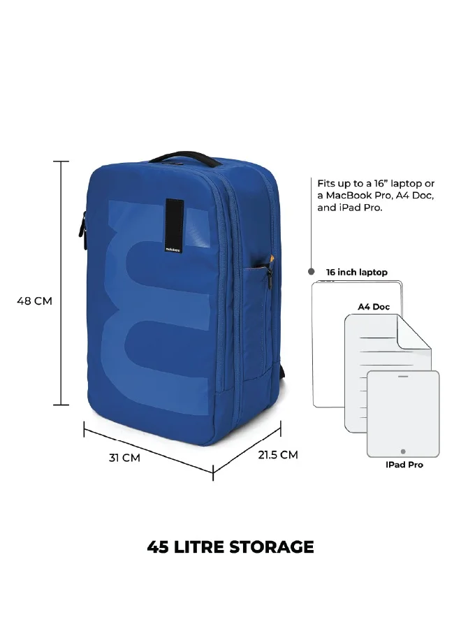 موكوبارا للتجارة ذ.م.م The Em Telescope Expandable Backpack - Green, Water-Resistant 15.6" Laptop Bag with Luggage Sleeve for Work, Travel, and Daily Use (Ocean)
