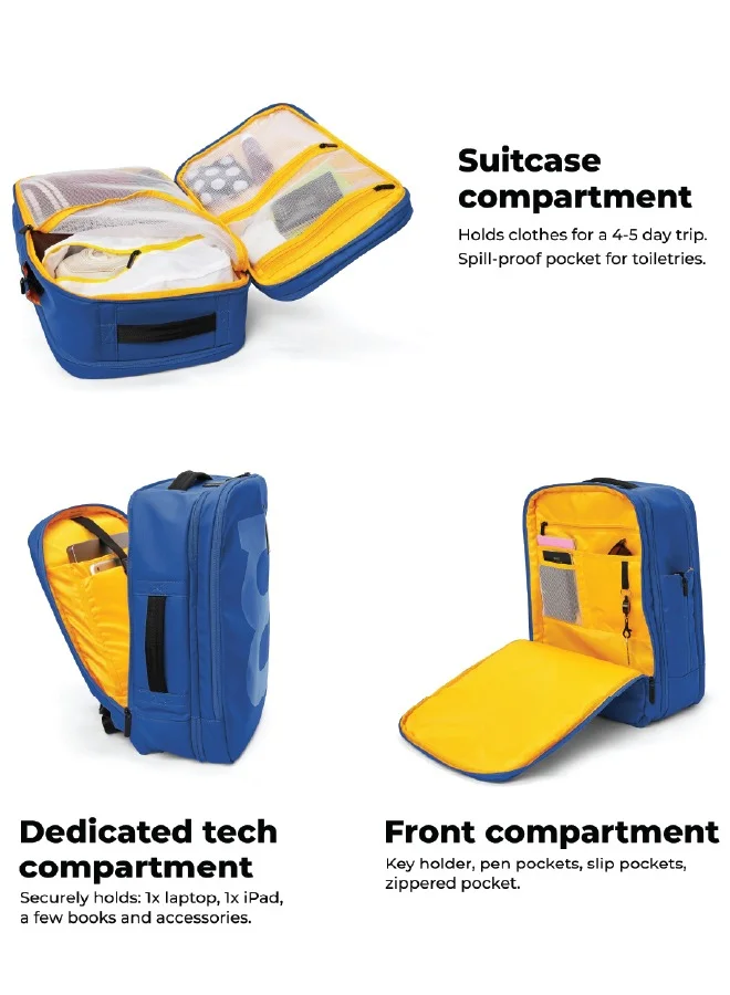 موكوبارا للتجارة ذ.م.م The Em Telescope Expandable Backpack - Green, Water-Resistant 15.6" Laptop Bag with Luggage Sleeve for Work, Travel, and Daily Use (Ocean)