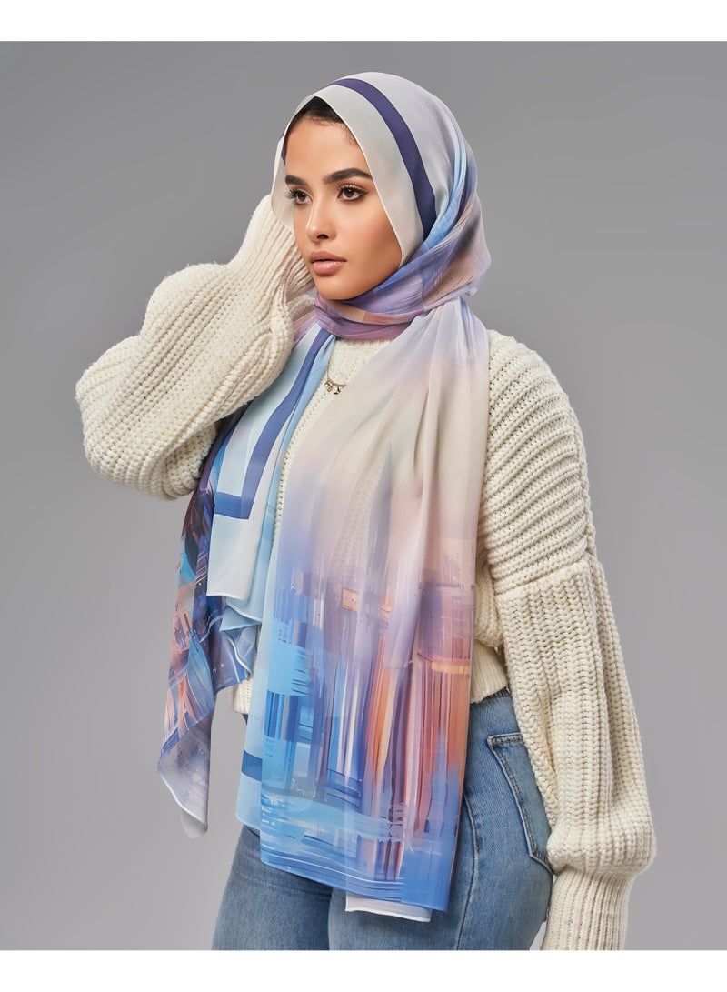 Lavezzi Printed Soft Chiffon Crepe Hijab Scarf for Women – Lightweight Long Muslim Headscarf (12) - Image 4