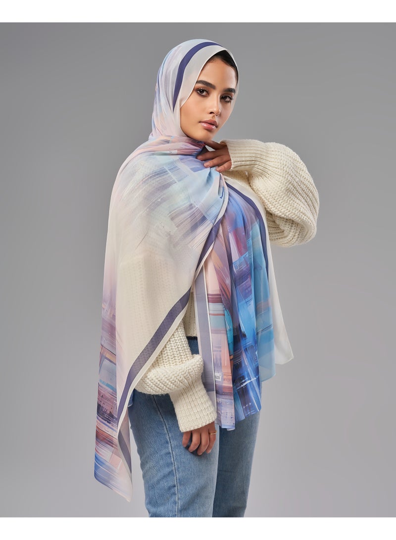Lavezzi Printed Soft Chiffon Crepe Hijab Scarf for Women – Lightweight Long Muslim Headscarf (12) - Image 2