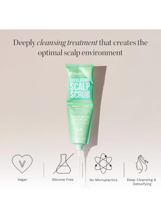 HAIR BURST Exfoliator Scrub - Vegan Pre-Shampoo Scalp Treatment - Promotes Hair Growth, Balances, and Deep Cleans - Hair Care Products for Flaky Scalp and Buildup Removal - Suitable for All Hair Types